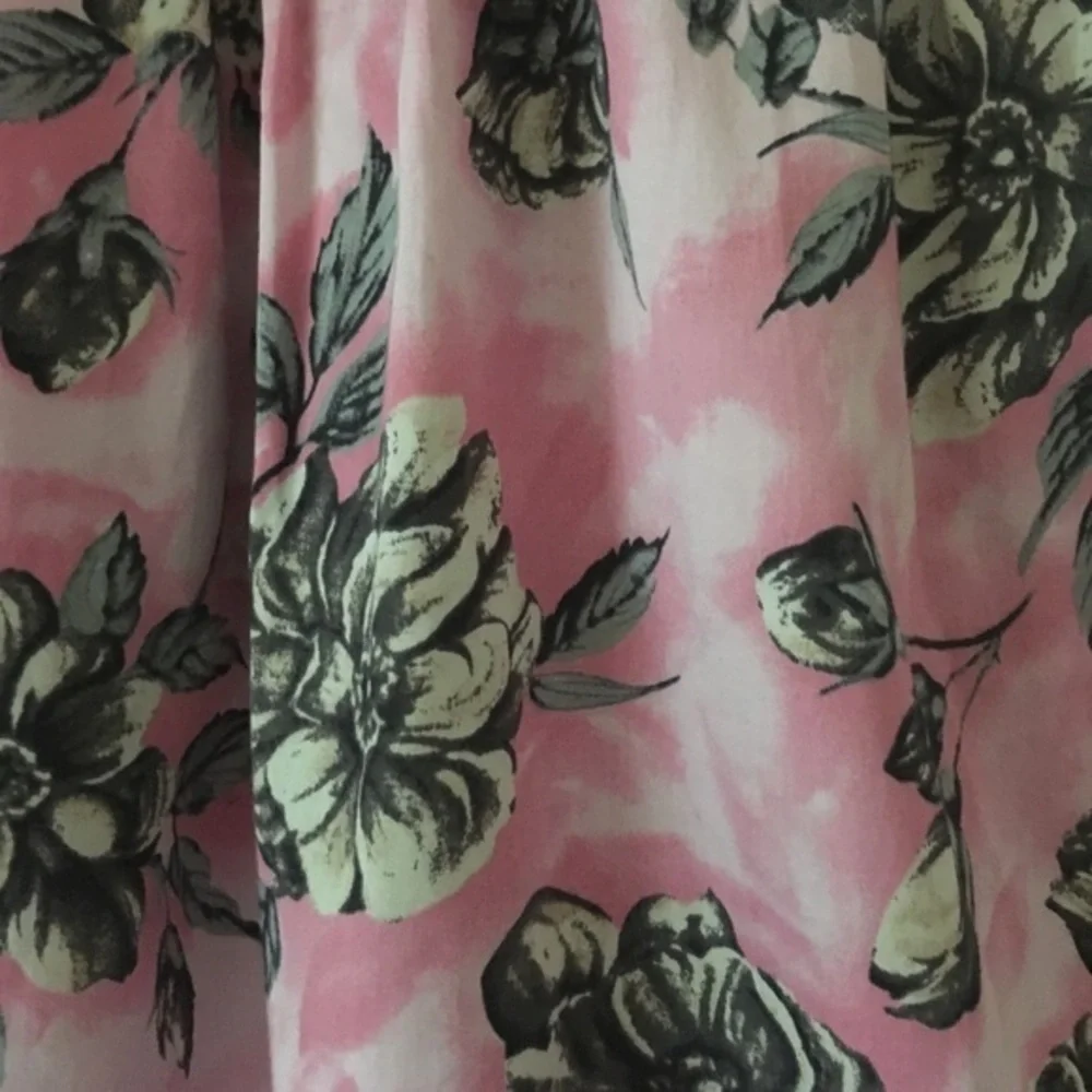 Anthropologie Odille pink grey floral skirt Sz 0 - Picture 7 of 8